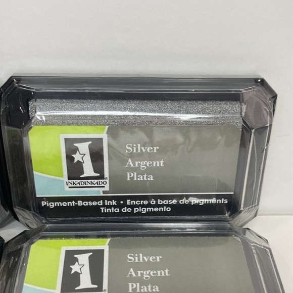 Inkadinkado Pigment Based Ink Stamp Pad Silver Gold 2 Each Crafts - Picture 3 of 13